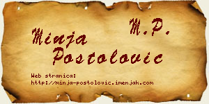 Minja Postolović vizit kartica